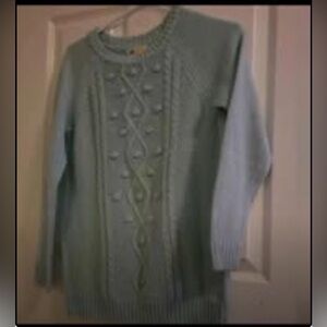 Women's Light Blue Cable Knit Sweater